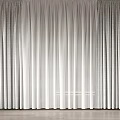 Modern White Curtains Interior Design With Sheer Fabric And Elegant Drape 3d model