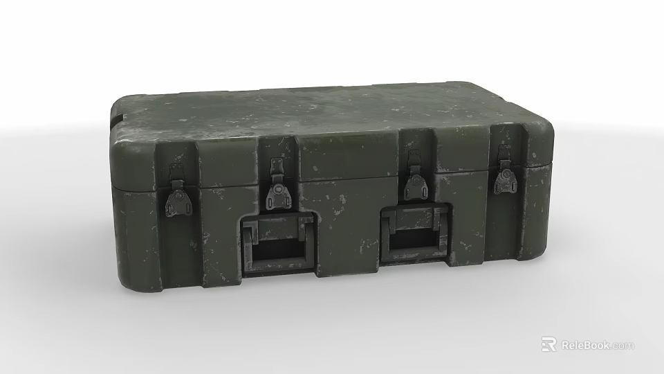 Green Hard Storage Case With Lockable Latches And Sturdy Handles Design 3d model 