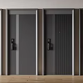 Modern Security Doors With Safety Locks Steel Frames And Home Security Design 3d model