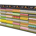 Display Cabinet Shelf Single-sided Shelf Wall Shelf High Cabinet Snack Commodity Snack Display Rack Supermarket Shelf 3d model