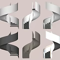 modern revolving staircase 3d model