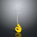 Fashion Accessories Yellow OK Hand Gesture Keychain With Silver Chain And Ring