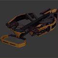 Black and Orange Industrial Mechanical Device With Complex Articulated Parts Structure