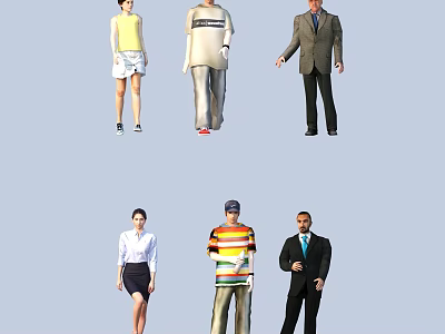 character woman man 3d model
