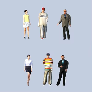 character woman man 3d model