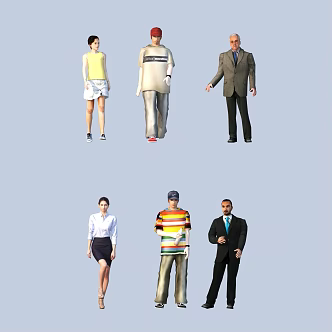 character woman man 3d model