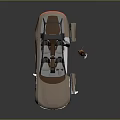 Modern Transparent Roof Car With Open Doors And Brown Seats For Passenger Entry