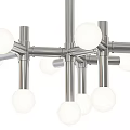 Modern Metallic Chandelier Design With Spherical Bulbs And Hanging Structure 3d model