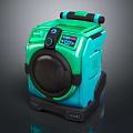 Green And Blue Gradient Washing Machine With Front Loading Drum And Digital ECO