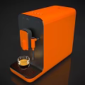 Orange Modern Coffee Machine Kitchen Appliance With Glass Cup Making Coffee 3d model
