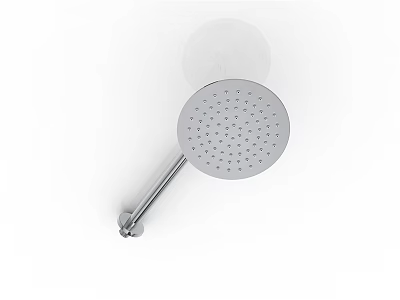 Sleek Round Shower Head With Chrome Finish And Multiple Spray Holes 3d model