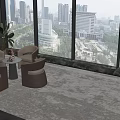 Modern Luxury Sofa And Coffee Table Set With Beige Leather And Metal Base