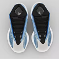 Blue White Black Casual Sports Shoes With Breathable Mesh And Stripe Design