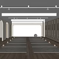 Modern Yoga Studio Interior For Fitness With Yoga Mats Wooden Floors Arched Doors And Lockers