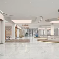 Modern Shopping Mall Store Interior With Floor Directory Signs Escalator Supermarket Entrance And Reception Desk