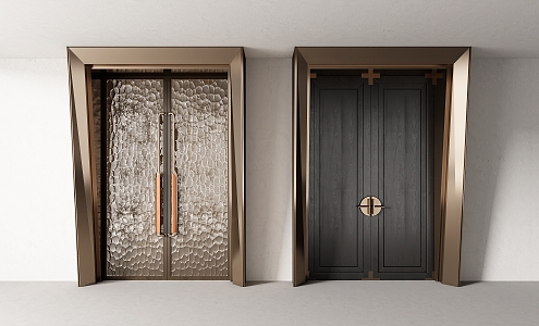 Modern light luxury double door 3d model