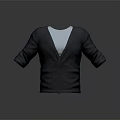 Casual Buttoned Long Sleeve Cardigan Sweater With White Inner Layer Design 3d model