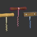 Hardware Tools Corkscrews in Different Designs with Wooden Handles and Metal Spirals