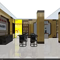 Luxury Wine Boutique Interior With Marble Reception Counter Wine Shelves And Displayed Bottles