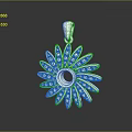 Elegant Silver Flower Shaped Fashion Pendant With Diamond Encrusted Petals And Central Circle