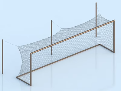 Sports Training Equipment With Metal Frame Durable Mesh Net And Support Poles 3d model