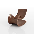 Modern Brown Wavy Lounge Chair With Textured Sculptural Design And Sleek Lines