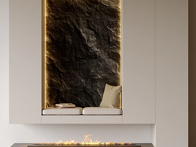 Modern Entryway Cabinet And Sideboard With LED Lighting And Minimalist Design 3d model