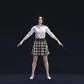 Elegant Woman With Long Black Hair Wearing Glasses In White Shirt Against Dark Background