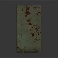 Old Green Metal Door With Rusty Peeling Paint And Weathered Surface Texture 3d model
