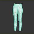 White Floral Print Leggings With Colorful Flowers Yellow Sunflowers And Green Leaves