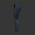 Blue Denim Jeans With Distressed Ripped Details And Slim Fit Design