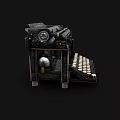 Vintage Office Appliance Classic Typewriter With White Keys Black Body And Decorative Design Elements