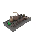 Traditional Chinese Tea Utensils Set With Teapot Teacups Fair Cup Tea Strainer And Wooden Tray