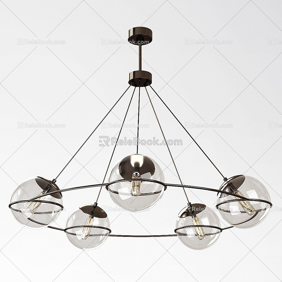 Retro Chandelier Horse Wheels model