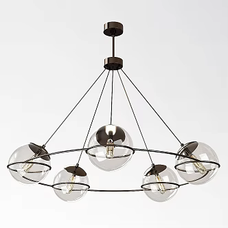 Retro Chandelier Horse Wheels 3d model