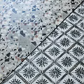 Home Decorative Floor Tiles With Colorful Terrazzo And Black White Geometric Patterns