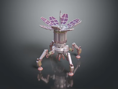 Advanced Lunar Lander Spacecraft with Solar Panels Landing Legs and Main Structure 3d model