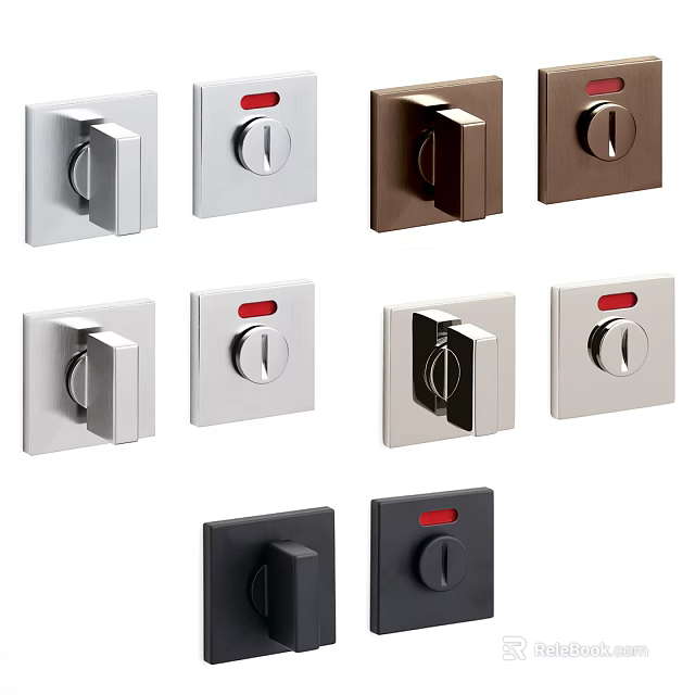 Modern Stylish Switch Panels With Silver Black Brown Colors And Red Indicators 3d model