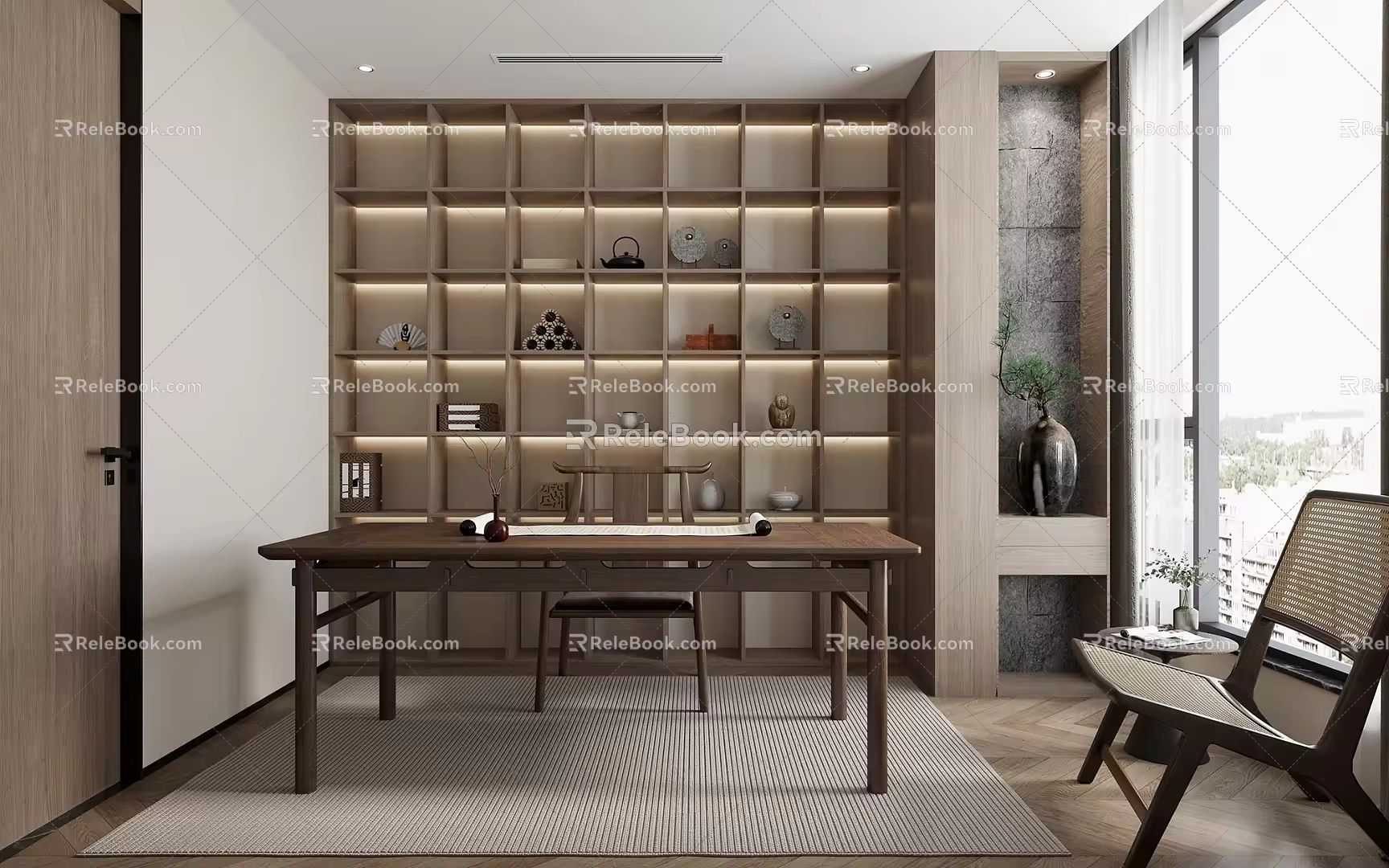 New Chinese Style Study 3d model