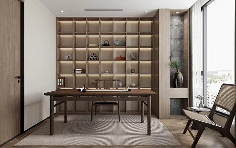 New Chinese Style Study 3d model