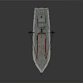 Fishing Boat With Twin Cranes White Red Hull And Cabin Structure