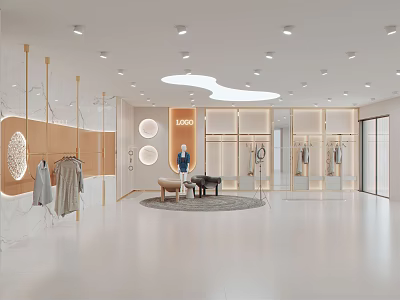 Light luxury studio women's clothing store studio 3d model