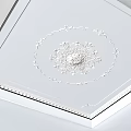 Intricate Decorative Carving On White Ceiling With Central Pattern And Border Design 3d model