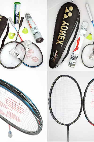YONEX Badminton Sports Equipment With Rackets Shuttlecocks And Carrying Bags 3d model YONEX Badminton Sports Equipment With Rackets Shuttlecocks And Carrying Bags 3d model