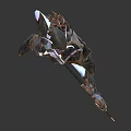Elven Archer With Blue Skin Wearing Battle Armor Drawing Bow And Arrow Ready To Shoot