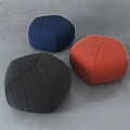 Modern Hexagonal Ottomans With Woven Texture In Navy Blue Black Orange 3d model