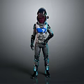Futuristic Astronaut Spacesuit Design With Helmet Glowing Accents And Boots