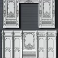 Classical Interior Wainscoting Featuring Ornate Carved Patterns And Decorative Panels 3d model