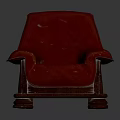 Stylish Red Leather Single Sofa with Modern Wooden Legs Design