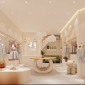 Cute Kids Clothing Store Interior With Dresses On Racks And Teddy Bear Decorations